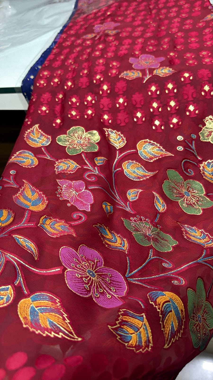 30x30 Brasso fabric for sarees and saree borders — wholesale from Surat view 2