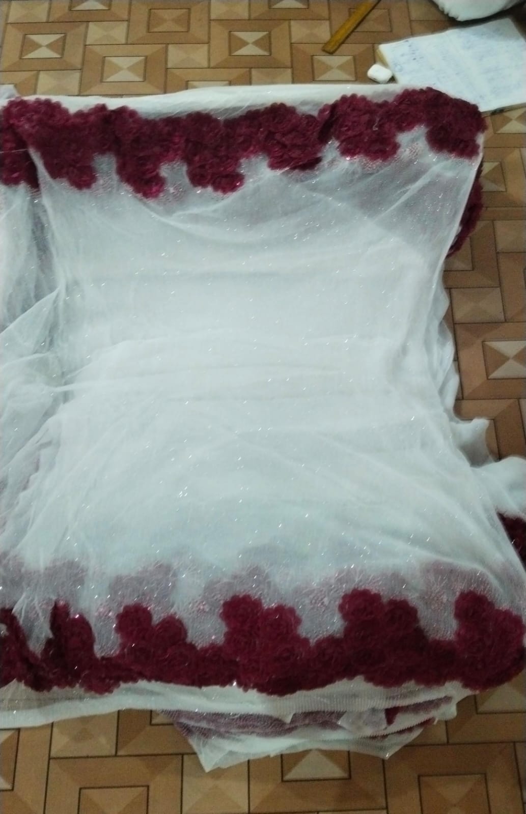 NET Ribbon Work fabric for dupattas and overlays — wholesale from Surat view 10
