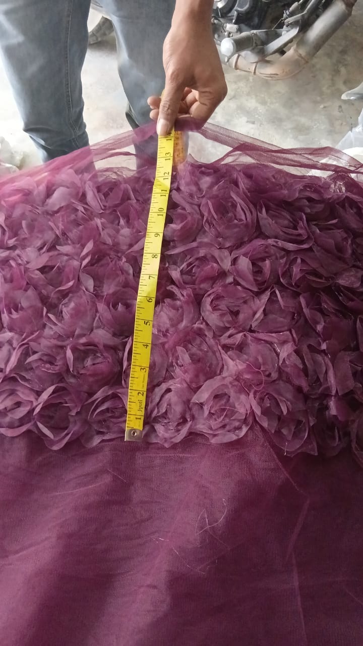 NET Ribbon Work fabric for dupattas and overlays — wholesale from Surat view 4