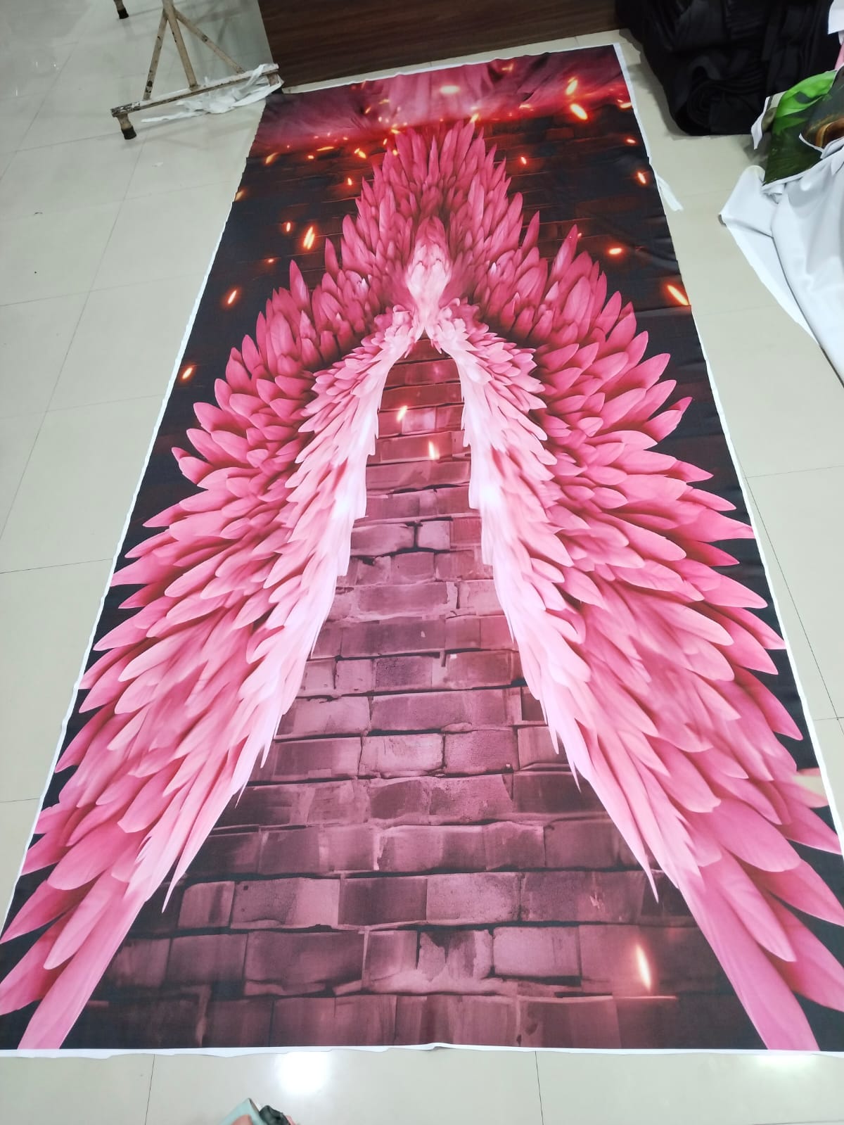 Scuba Sandwich Backdrop Print fabric for gowns and evening wear — wholesale from Surat view 10