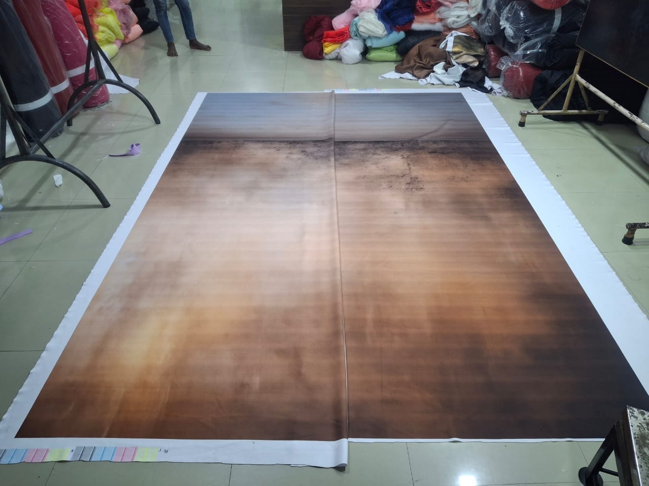 Scuba Sandwich Backdrop Print fabric for gowns and evening wear — wholesale from Surat view 2