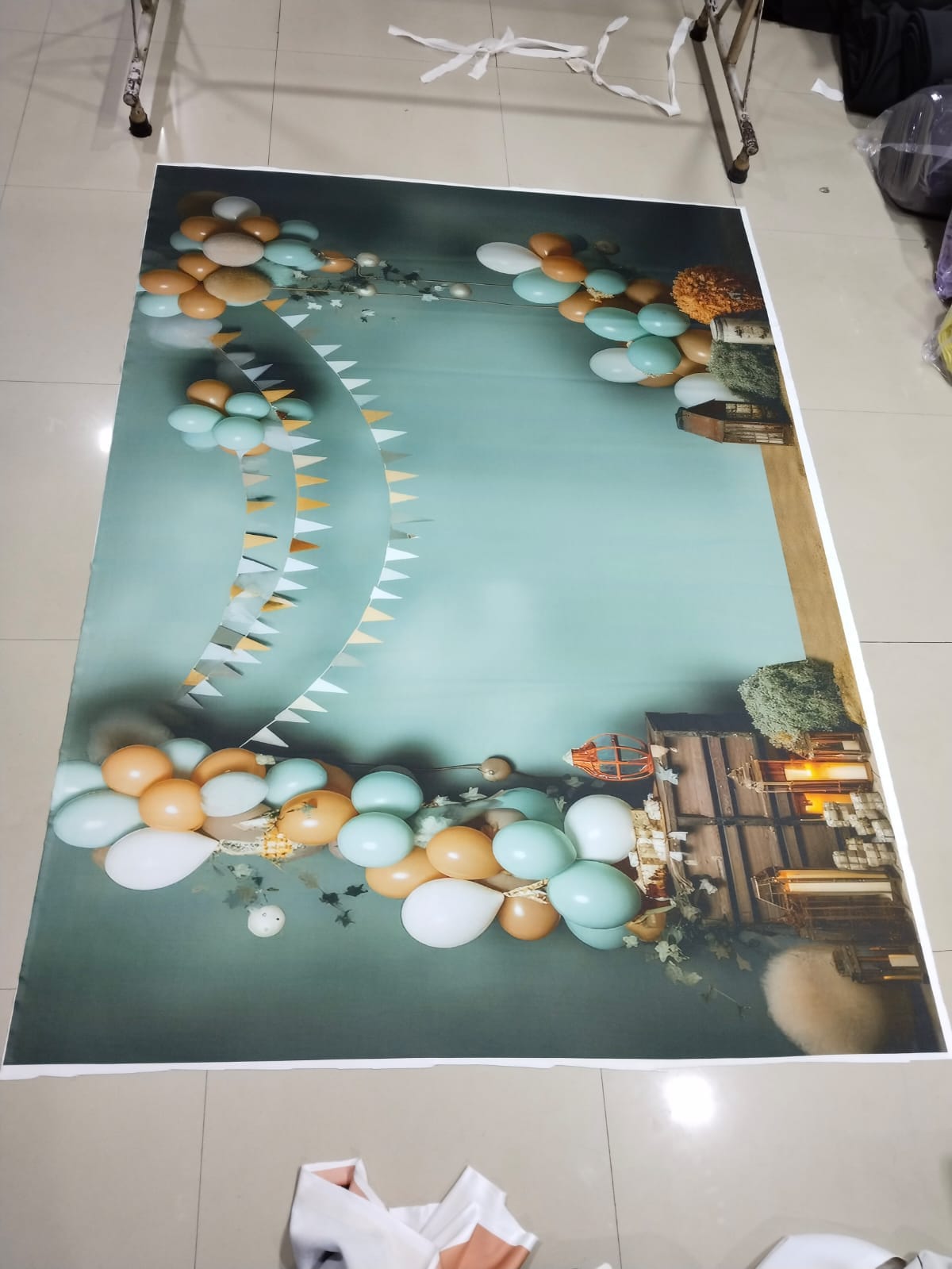 Scuba Sandwich Backdrop Print fabric for gowns and evening wear — wholesale from Surat view 9