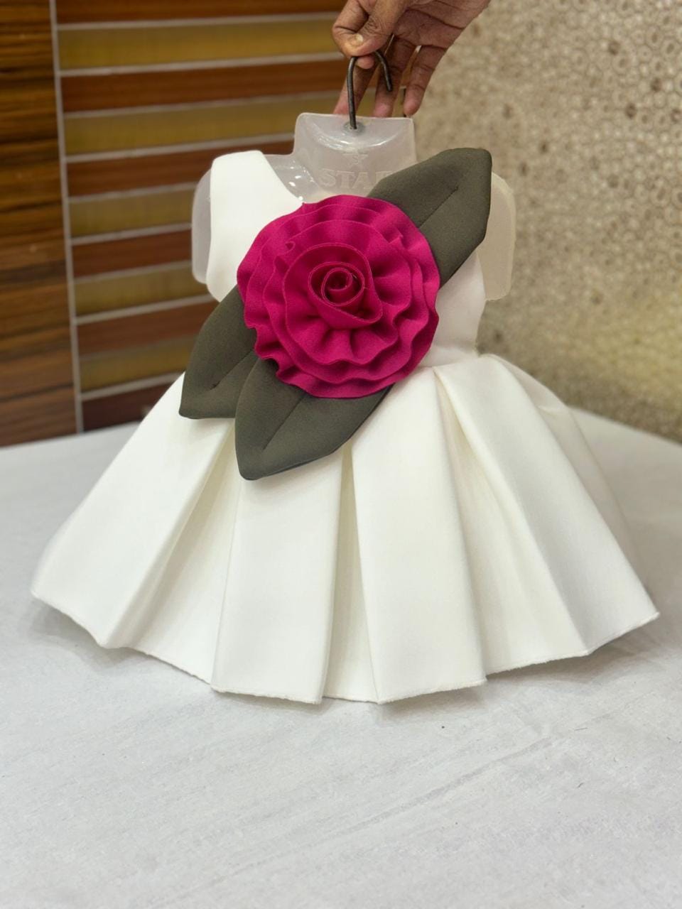 Scuba Sandwich Dyed fabric for gowns and evening wear — wholesale from Surat view 1