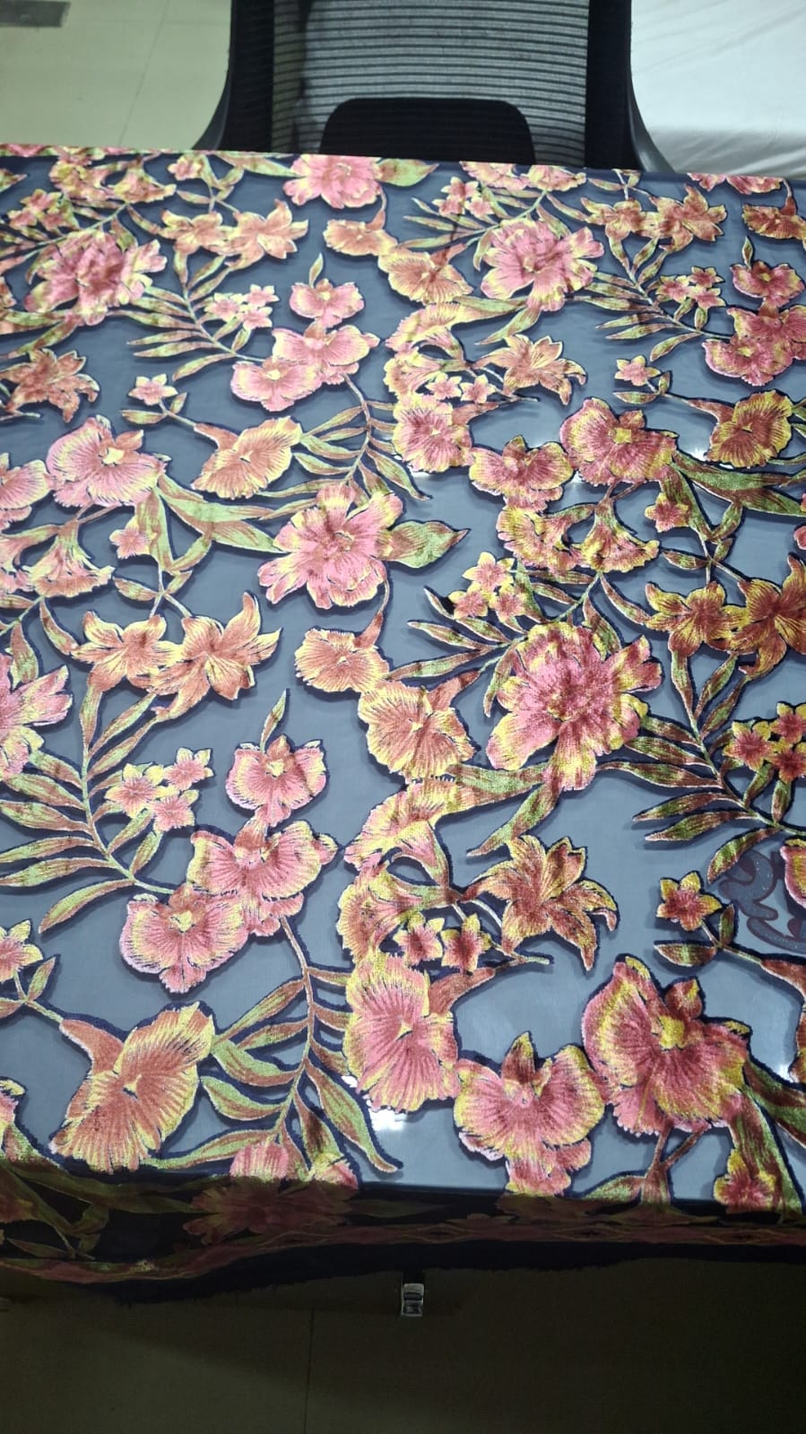 Velvet Brasso Print fabric for winter ethnic wear and lehengas — wholesale from Surat view 3