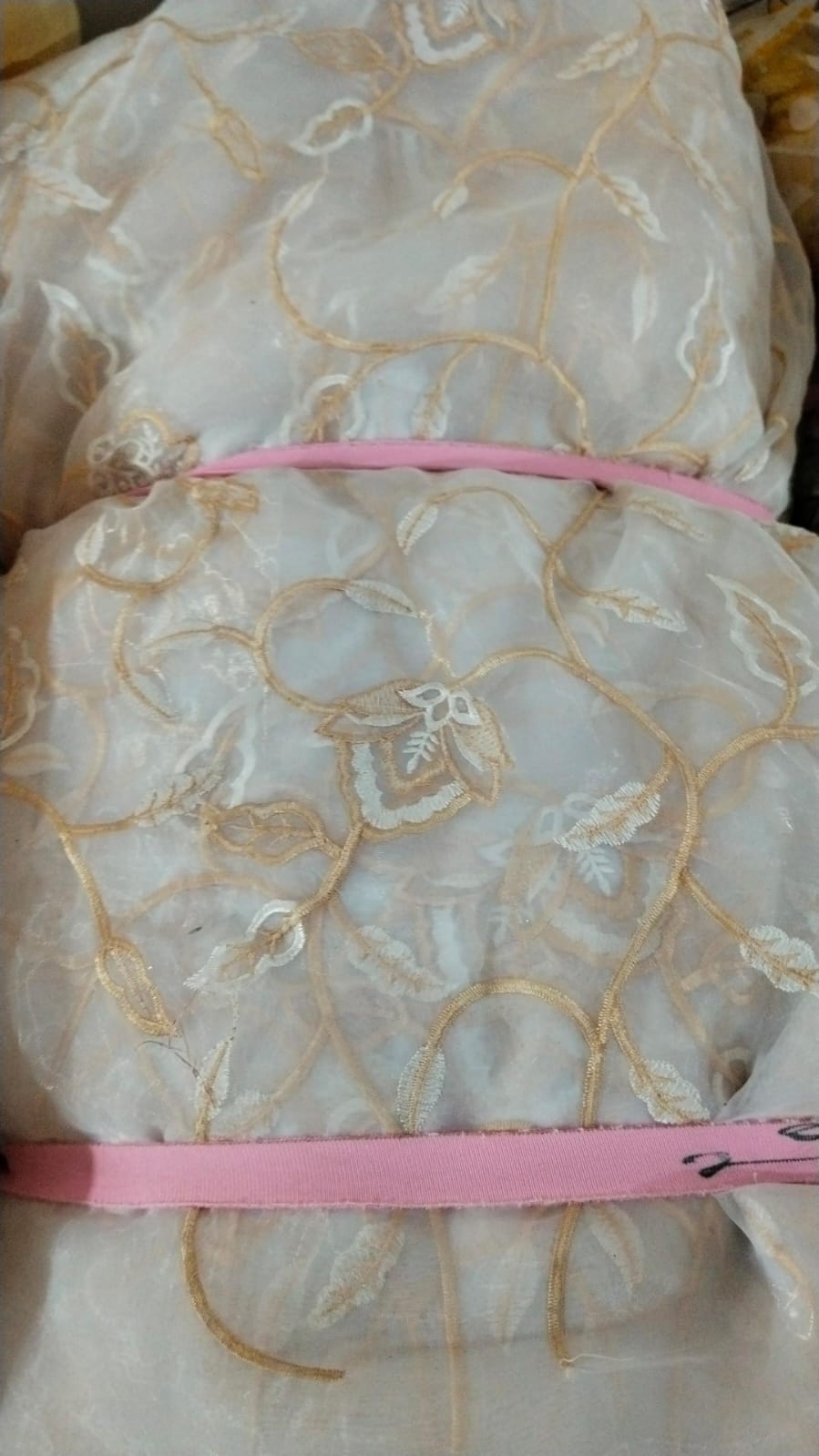 Micro Tissu Embroidery fabric for lehenga cholis and bridal wear — wholesale from Surat